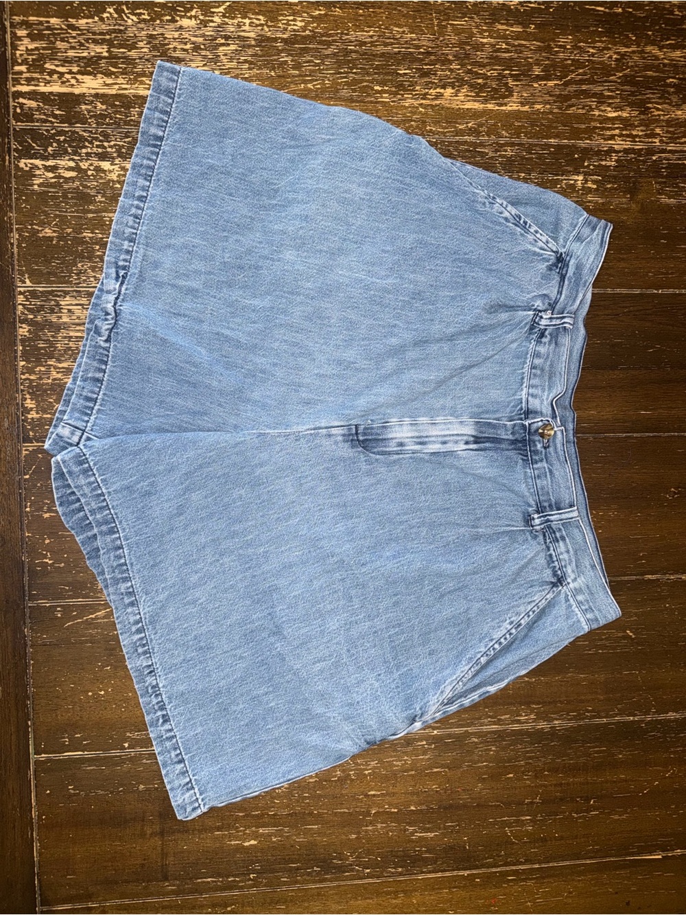 High-Rise Light Blue Denim Shorts for Women